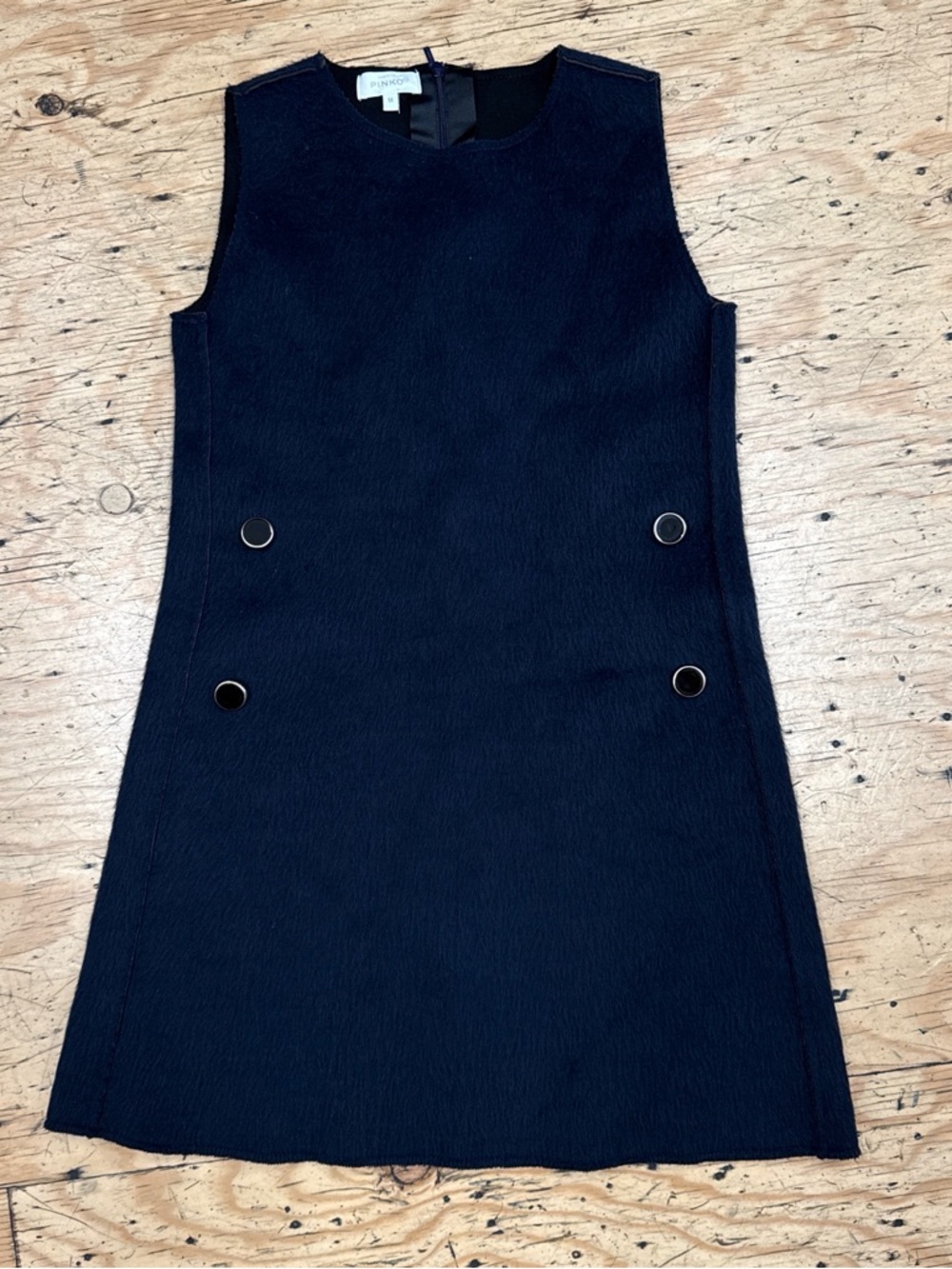 Pinko navy blue sleeveless dress with gold buttons - Picture 4 of 4